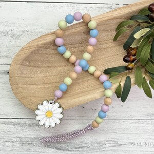 Spring Themed Wooden Bead Garland // Farmhouse Beads // Farmhouse Decor // Tiered Tray Decor // Spring Home Decor // Decorative Garland