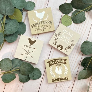 Tier Tray Signs // Farmhouse Tier Tray Signs // Farm Country Signs // Wood Signs // Tiered Tray Decor