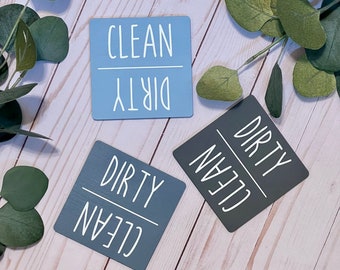 Clean Dirty Dishwasher Magnet // Farmhouse Dishwasher Magnet // Wood Dishwasher Magnet // Farmhouse Kitchen Decor // Customizable