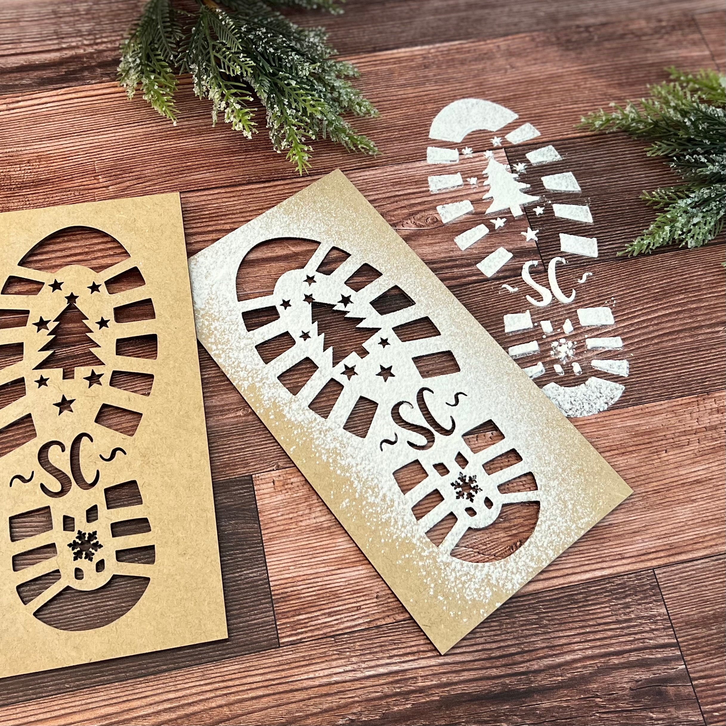 Santa Boot Print Reusable Stencil // Christmas Eve Prop // - Etsy