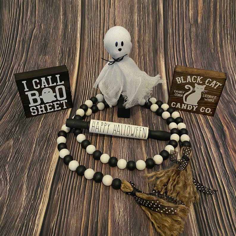Tier Tray Signs Fall Signs Fall Decor Wood Signs Tiered Tray Decor Seasonal Halloween Signs