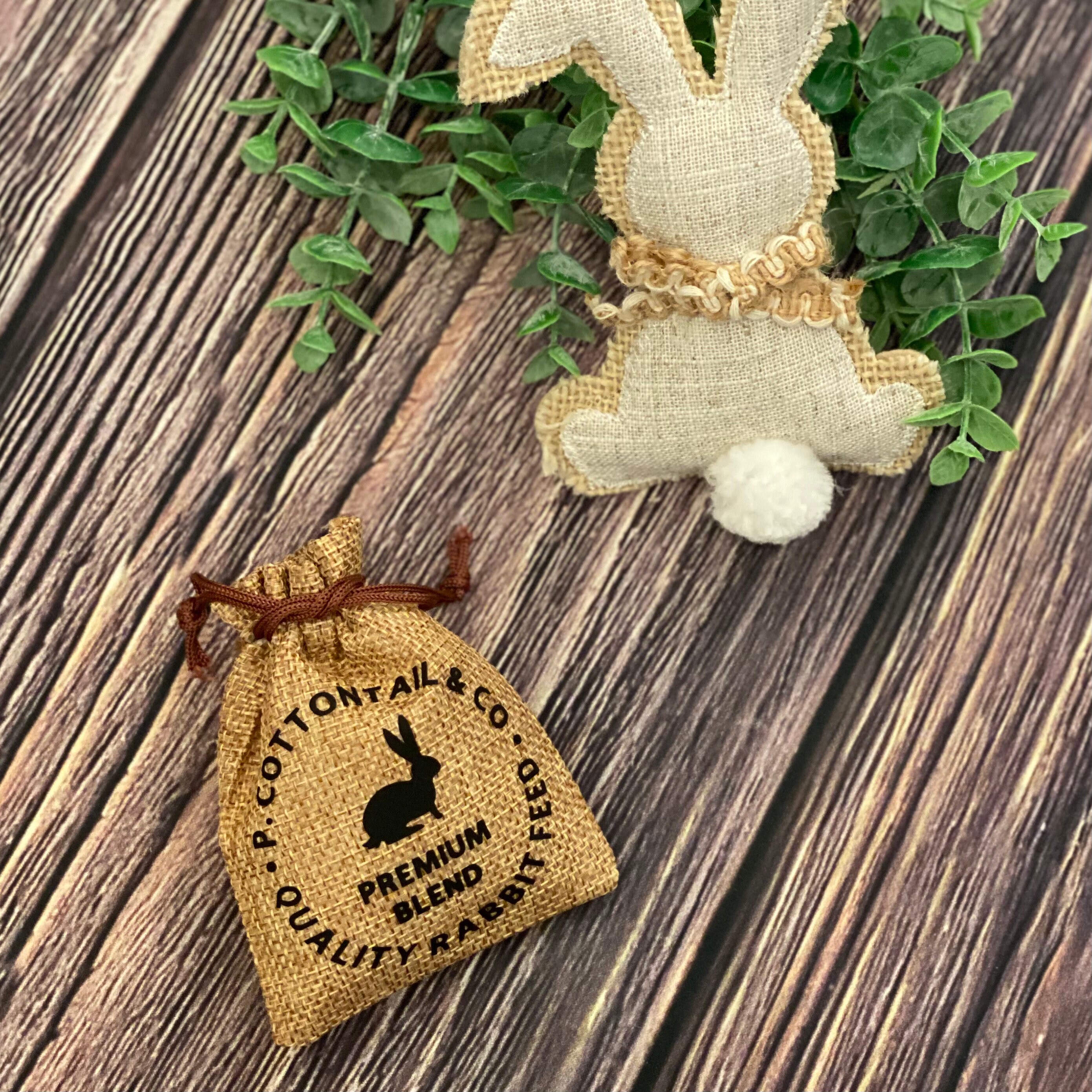 Mini Rabbit Feed Burlap Bag // Easter Tier Tray Decor // | Etsy