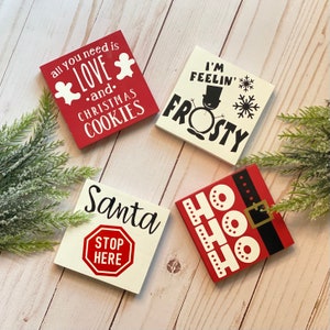Tier Tray Signs // Christmas Signs // Christmas Decor // Wood Signs // Tiered Tray Decor // Seasonal // Christmas