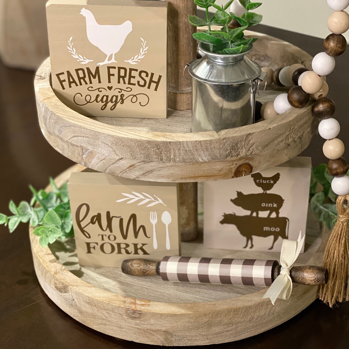 Tier Tray Signs // Farmhouse Tier Tray Signs // Farm Country Etsy