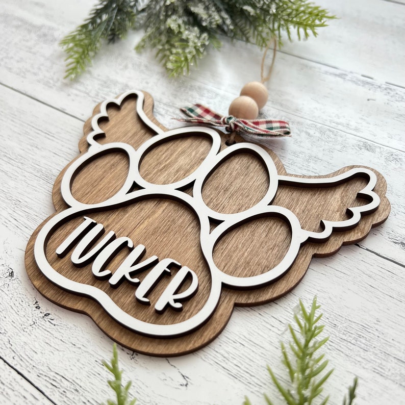 Nom personnalisé Ornement d'arbre de Noël commémoratif pour animaux de compagnie // Ornement d'arbre de Noël commémoratif pour animaux de compagnie personnalisé // Ornement de souvenir commémoratif pour chien image 3