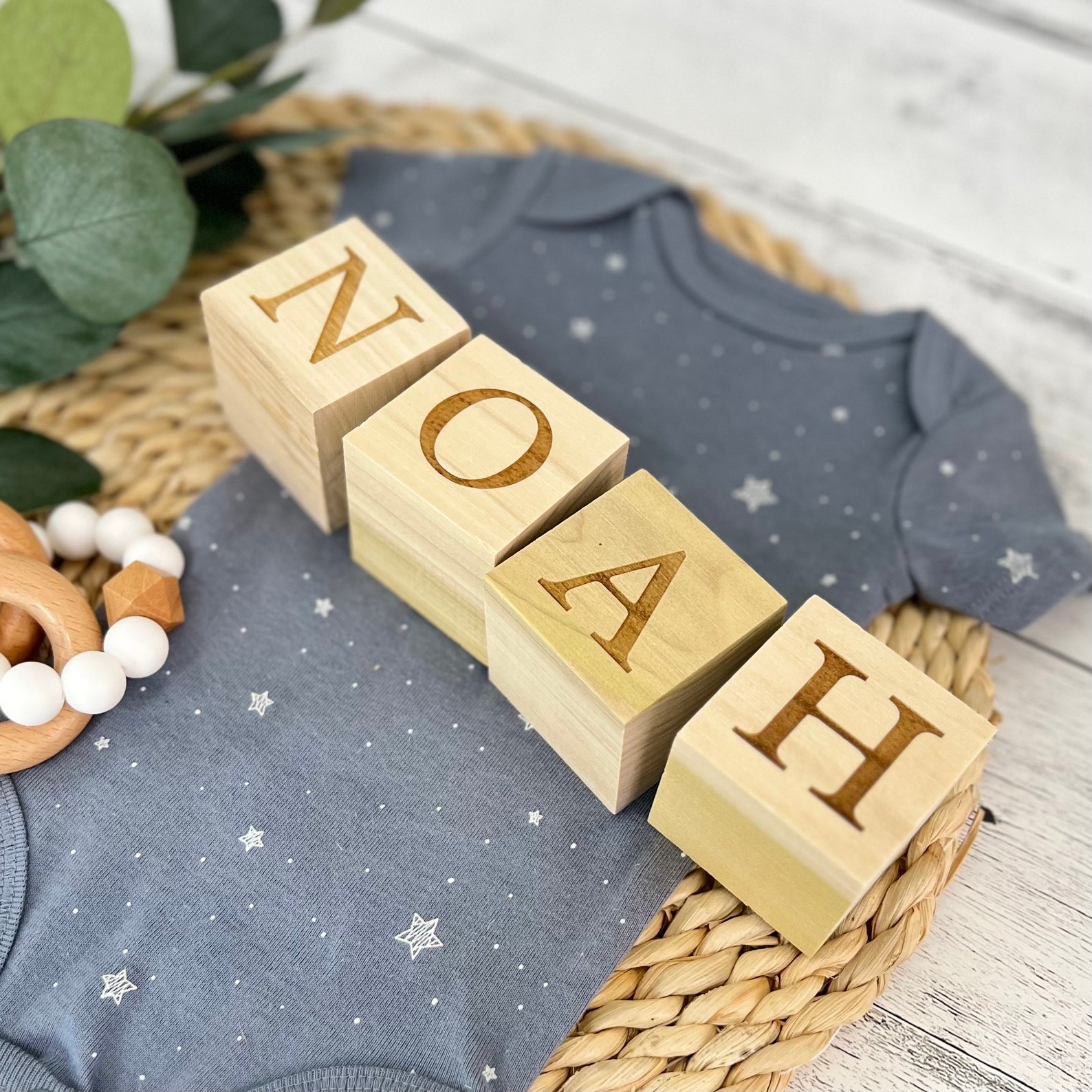 Personalized Wooden Blocks // Custom Engraved Name Blocks // Nursery ...