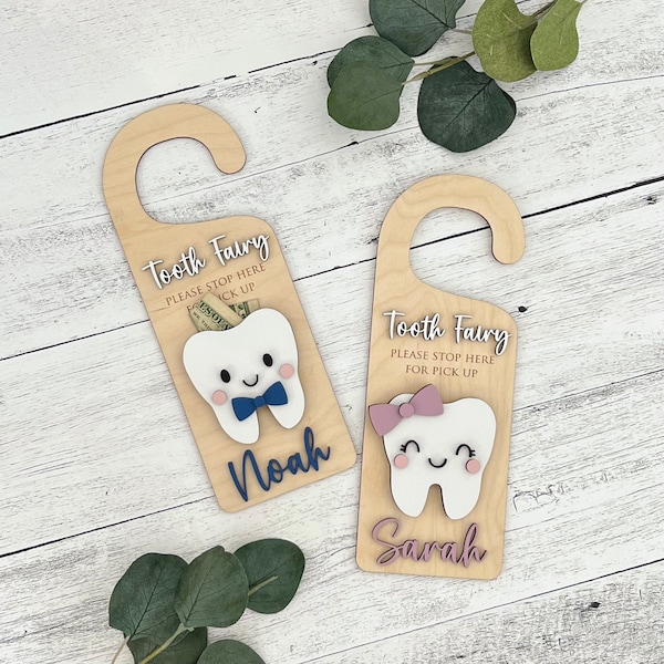 Tooth Fairy Door Hanger // Personalized Tooth Fairy Door Hanger // Tooth Fairy Money Holder // Custom Tooth Fairy Door Hanger // Door Hanger