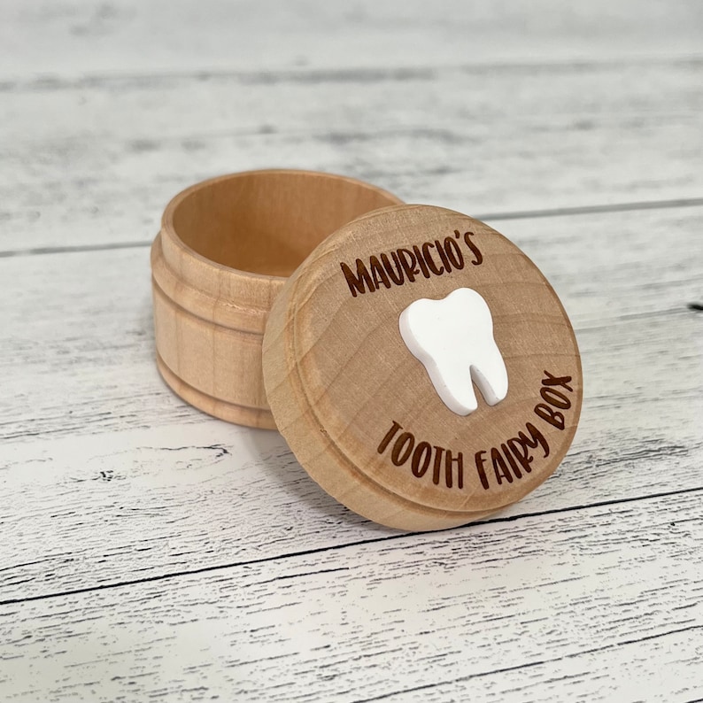 Tooth Fairy Box // Custom Engraved Wooden Tooth Fairy Box // Kids Gift // Personalized Tooth Fairy Box // Keepsake Box // Tooth Holder image 3