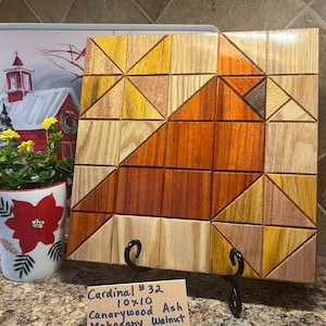 CARDINAL BARN QUILT square 10x10
