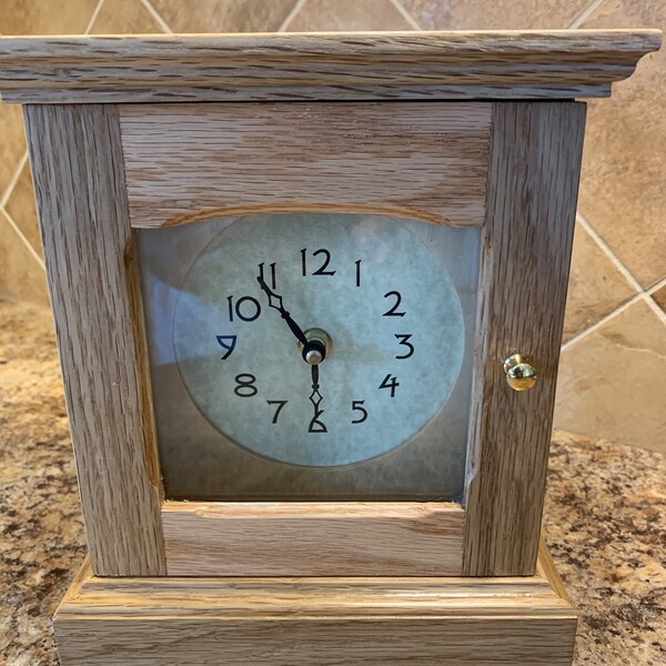 Wood Mantel Clock Etsy