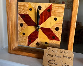 Handmade in USA quilt face wall clock