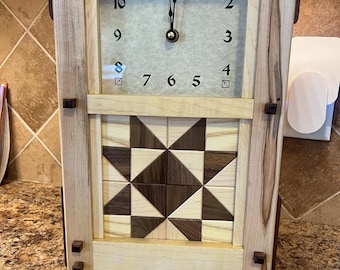 Greene & Greene style quilt clocks