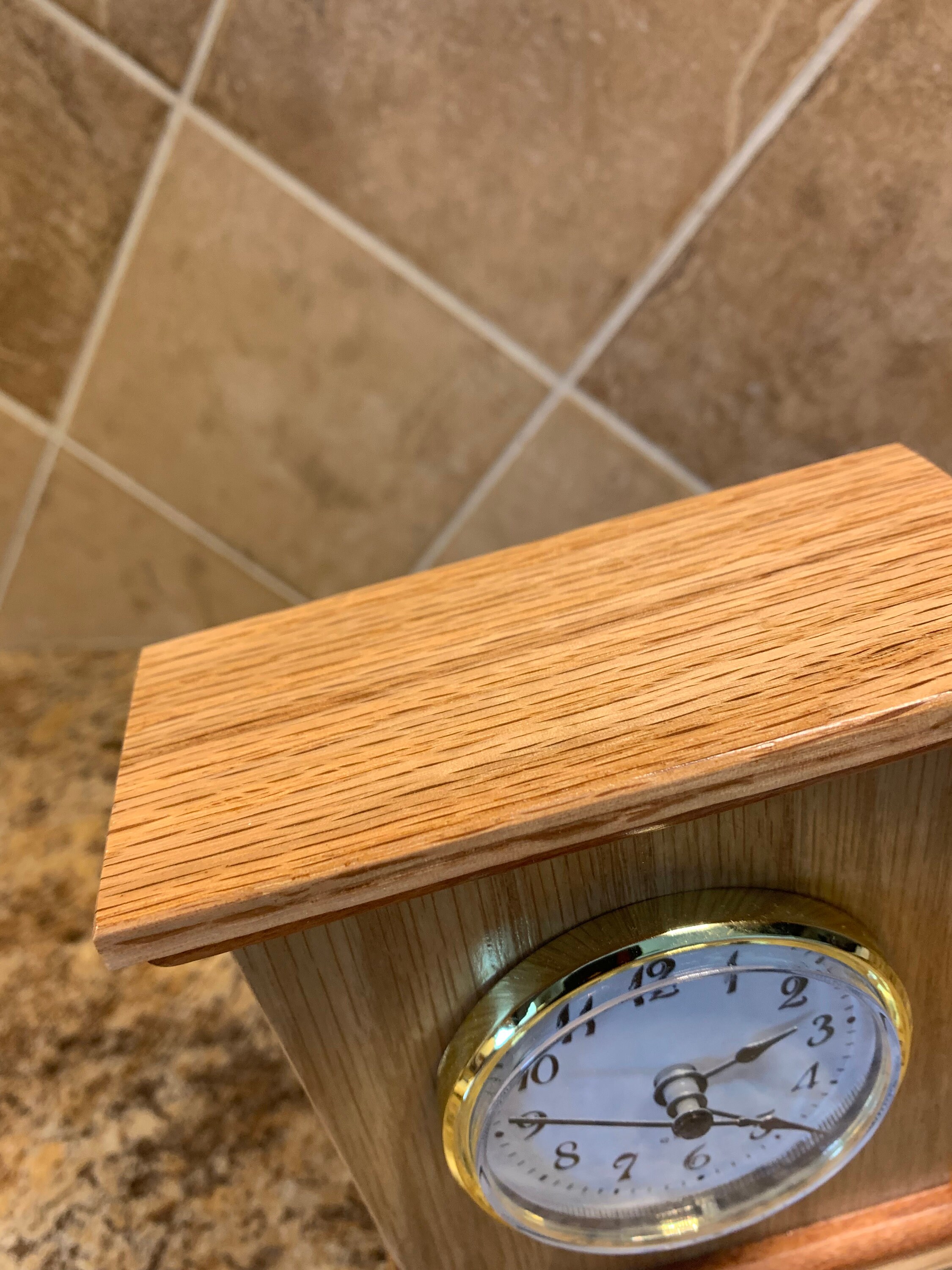 Mini Desktop Clock Cute Small HANDMADE in USA Cherry Gorgeous Wood Co ...