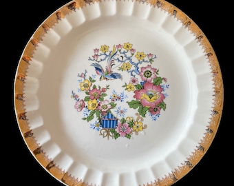 VINTAGE Gouden Rand Bloemplaat