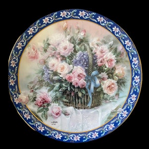 VINTAGE Lena Liu Roses Plate