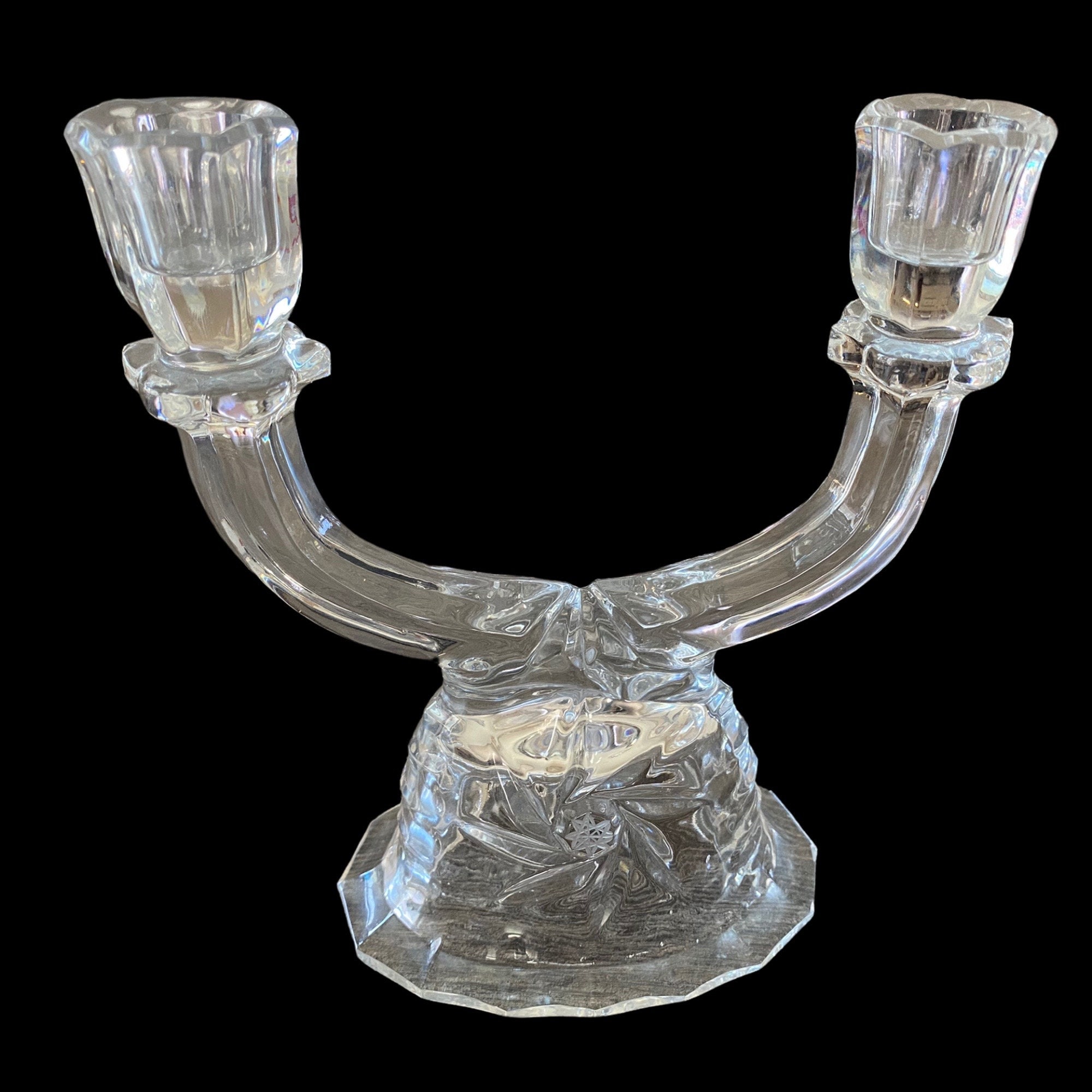 ヴィンテージ クリスタル ダブルヘッド キャンドルスティック - Etsy 日本
