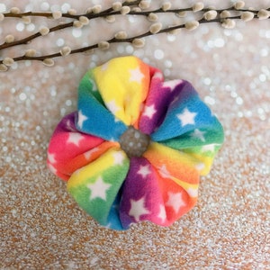 JUMBO scrunchie oversized Scrunchie Xxl Scrunchie - rainbow tie dye with stars scrunchie
