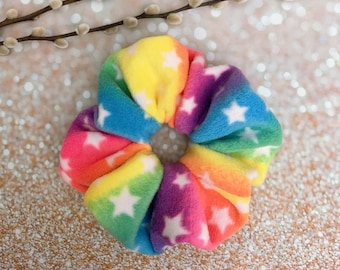 JUMBO scrunchie oversized Scrunchie Xxl Scrunchie - rainbow tie dye with stars scrunchie