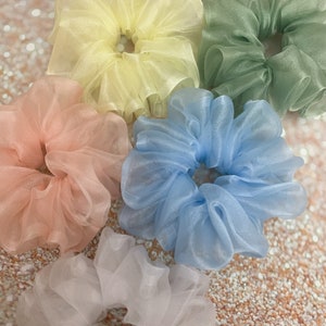XL Pearlescent organza scrunchie. Extra large scrunchie. Fluffy scrunchie. Scrunchie gift, birthday gift