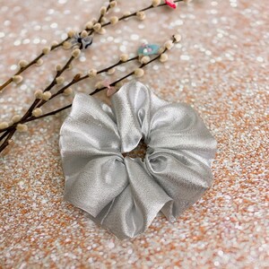 JUMBO scrunchie oversized Scrunchie large Scrunchie hair tie hair accessories - silver metallic silver hair Scrunchie