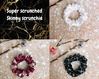 SKINNY scrunchies satin scrunchies hair accessories hair tie hair Scrunchie white satin black satin red satin