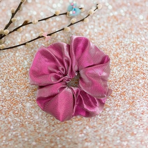 JUMBO scrunchie oversized Scrunchie large Scrunchie hair tie hair accessories - metallic electric pink hair Scrunchie