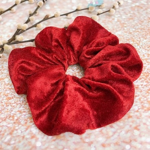 JUMBO scrunchie oversized Scrunchie large Scrunchie hair tie hair accessories - red velvet velour hair Scrunchie