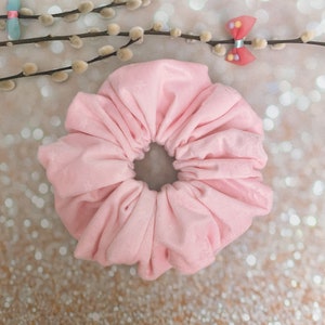 JUMBO scrunchie oversized Scrunchie large Scrunchie Xxl Scrunchie - baby pink minky Scrunchie with embossed stars