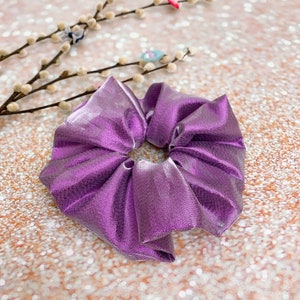 JUMBO scrunchie oversized Scrunchie large Scrunchie hair tie hair accessories - metallic electric purple hair Scrunchie