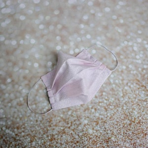 Double layered 100% premium cotton face mask with filter pocket luxury soft pink sprig/floral watercolor/paint splash face mask