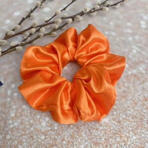 JUMBO scrunchie oversized Scrunchie large Scrunchie hair tie hair accessories - orange satin hair Scrunchie