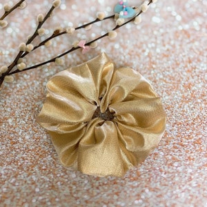 JUMBO scrunchie oversized Scrunchie large Scrunchie hair tie hair accessories - gold metallic hair Scrunchie