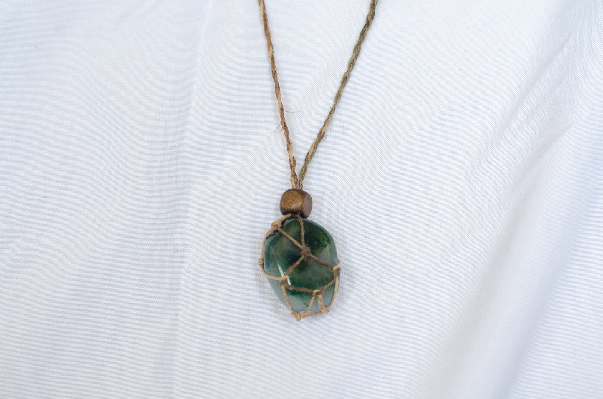 Adjustable Macrame Crystal Necklaces Hemp cord necklace Etsy