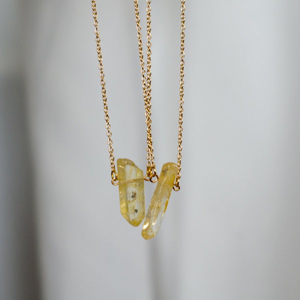 Citrine Point Gold Necklace | Crystal Pendant, Gold Necklace, Crystal Necklace, Crystal Point Necklace, Real Citrine, Deserted Wildflower Co