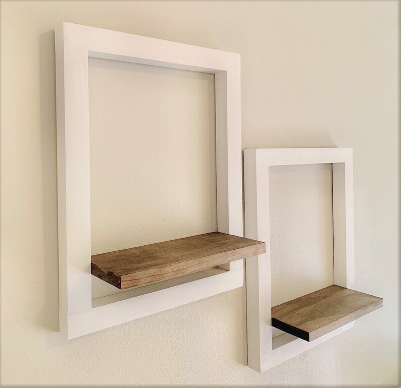 Set of 2 Framed Shelves 12 x 12 Inch Framed Floating Shelf Etsy