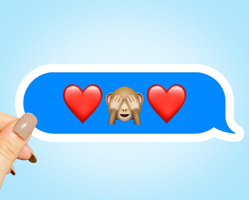 Heart Emojis Sticker Best Friend Gift Funny Stickers Laptop Etsy