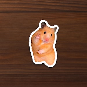 Pegatina de vinilo de hámster divertido, pegatina de meme de hámster, pegatina de hámster lindo, pegatinas divertidas, pegatinas para portátil, pegatinas impermeables, calcomanía de animales