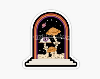 TRIPPY MUSHROOMS Vinyl Sticker, Laptop Stickers, Space Stickers, Water Bottle Stickers, Eye Stickers, Vinyl Stickers, Psychedelic Sticker