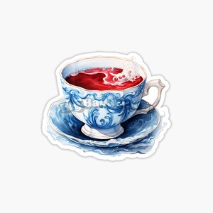 FRANZÖSISCHER TEE Blumen-Vinyl-Aufkleber, Kawaii Aufkleber, Blumentee-Aufkleber, Tee-Liebhaber-Aufkleber, bester Freund Geschenk, Aufkleber Laptop, Laptop Aufkleber
