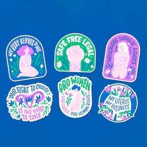 Pacchetto di adesivi My Body My Choice da 2”, adesivi pro-Choice, diritti riproduttivi, adesivi per laptop, adesivi per aborti, diritti delle donne femministe