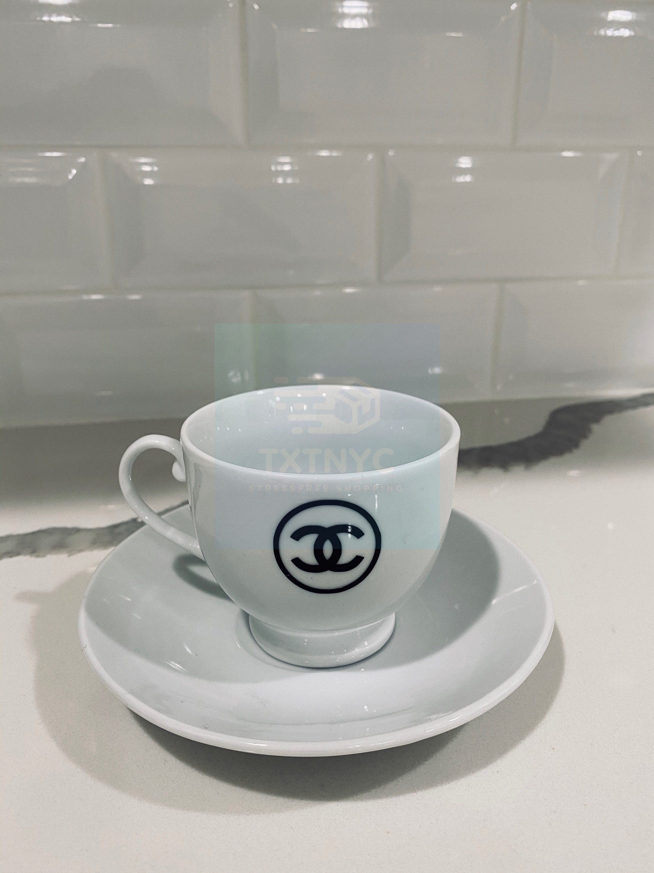 CHANEL, Dining, Chanel Embroidered Tea Cup And Plate