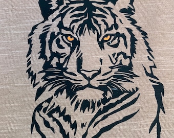 Plotter file Tiger, Cutfile, as SVG, DXF, png and jpeg file