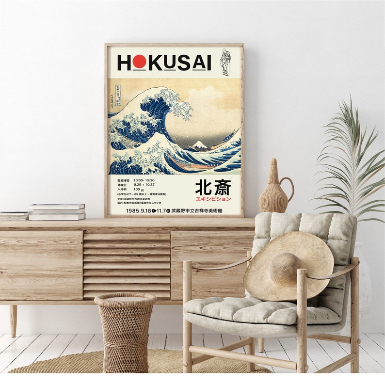 Hokusai The Great Wave Exhibition Poster Hokusai Museum Art Etsy
