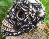 Wixarika art Huichol art Indigenous art Mexican art Mexican handicrafts Art sculpture Beaded art Human Skull