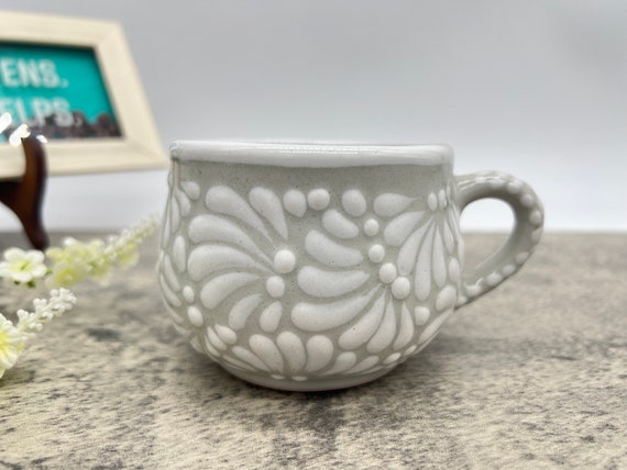 Cappuccino Cup, Wooden Spoon Mexican Coffee Mug, Puebla Talavera Pottery, Ceramic  Thermos, Handmade Lead-free, Custom Available 
