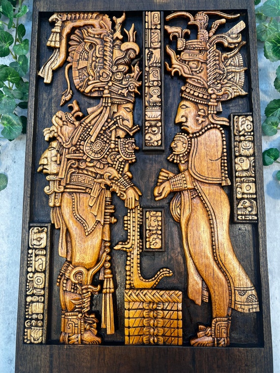 Aztec Art Mayan Art Mexican Painting Prehispanic Wood Etsy