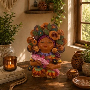 Pachamama-skulptur - Handgjord i Metepec Moder Jord-lerafigur, Spirituell folkkonst 10
