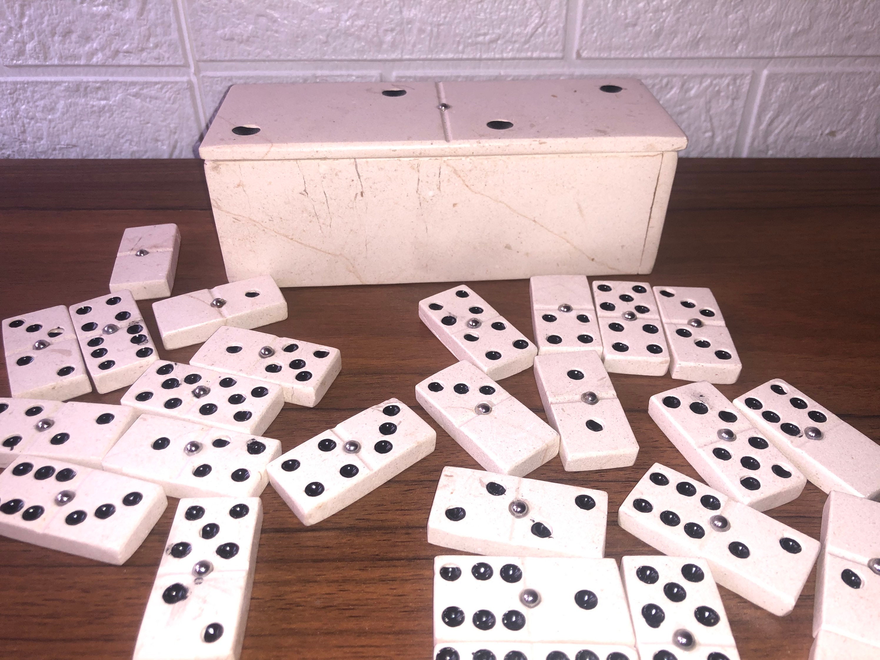 bouw Oprecht Gunst Marble game Domino set Dominoes game Vintage dominioes - Etsy België