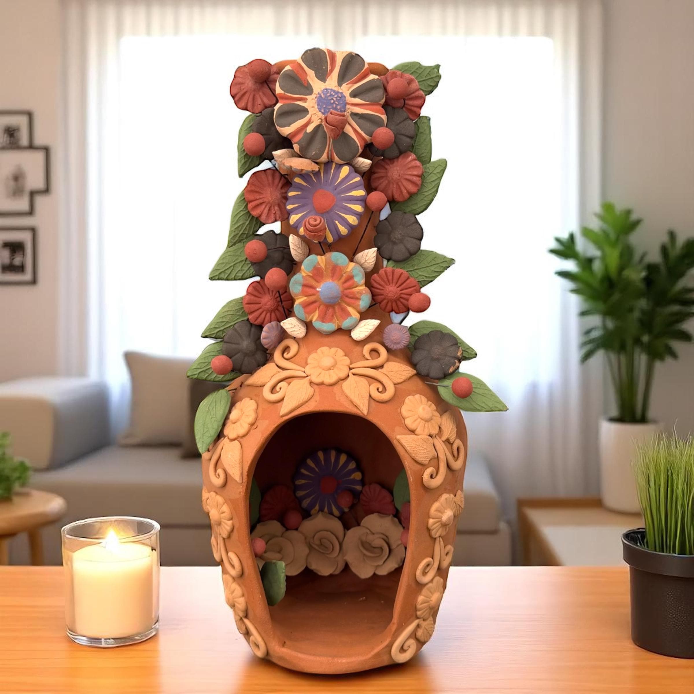 Mini Chimney Handcrafted Oaxacan With Pastillaje or Filigrana