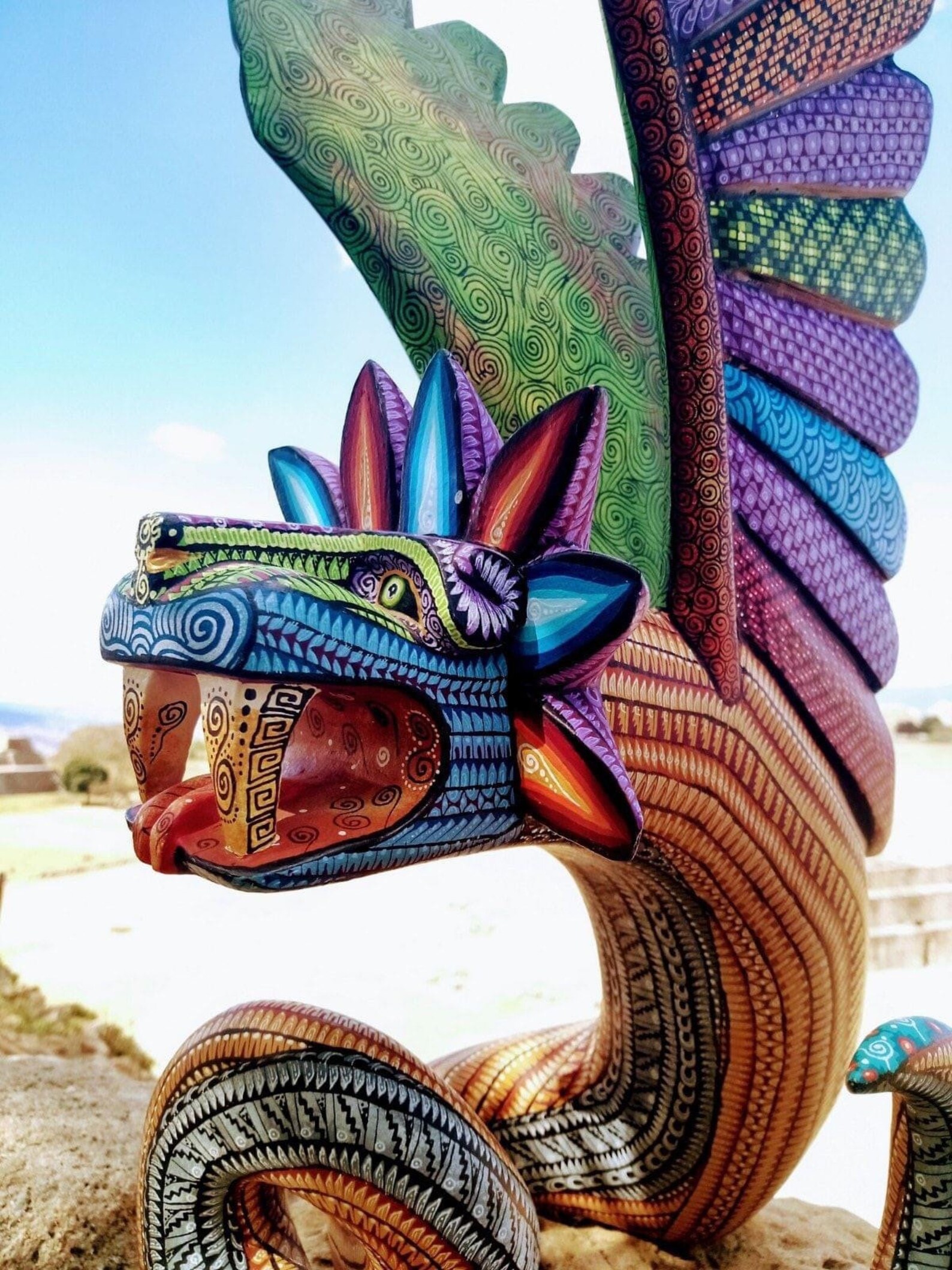 Quetzalcoatl Figure Mexican Folk Art Alebrije Sculpture Etsy